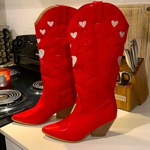 Dolls Kill Cherry Rider’s Delight Cowboy Boots sz 8.5